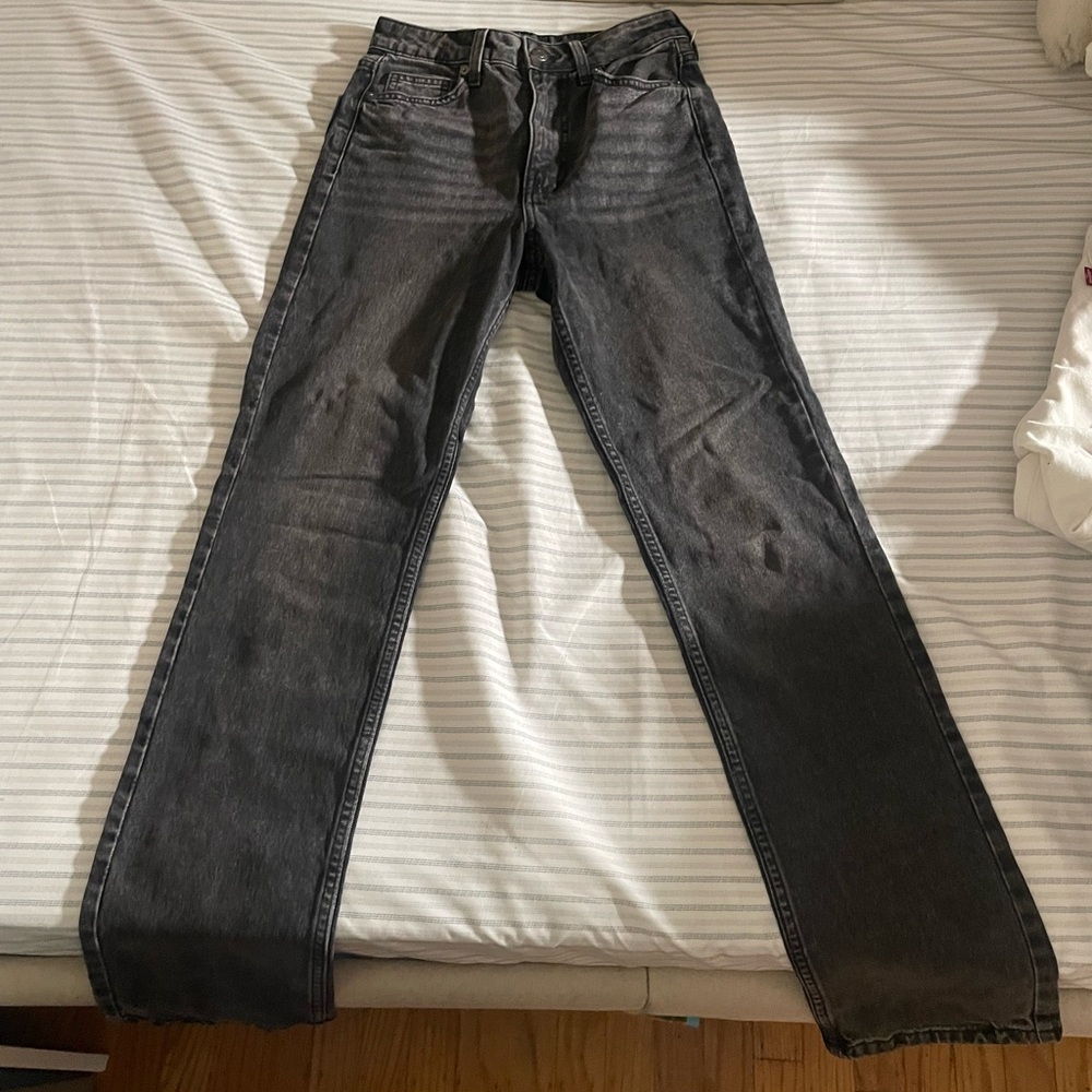 H&m high waisted light black wash jeans